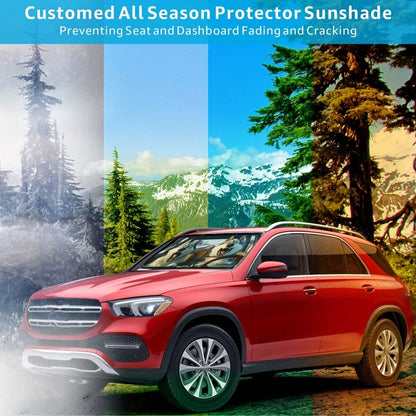 Humorous Husky Car Sunshade- UV Protection, Foldable & Easy To Store, Fits Most Vehicles, Polyester Material With Playful Dog Design For Indoor Decor, Vehicle Cooling Accessory, Playful Dog Design, E