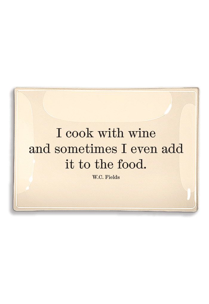 I Cook With Wine Decoupage Glass Tray - Ben's Garden