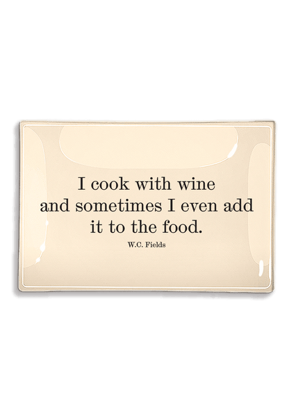 I Cook With Wine Decoupage Glass Tray - Ben's Garden