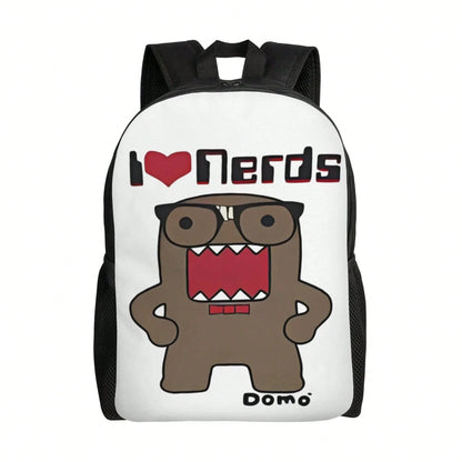 I Love Nerds Domo Kun Backpack Trekking Backpacks Female Colorful Lightweight School Bags Modern Rucksack