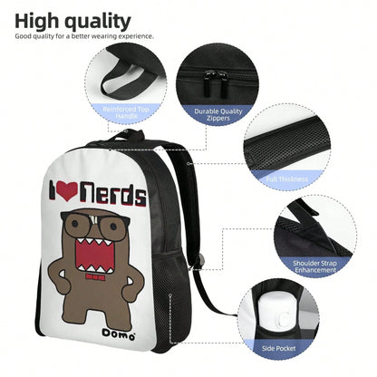 I Love Nerds Domo Kun Backpack Trekking Backpacks Female Colorful Lightweight School Bags Modern Rucksack