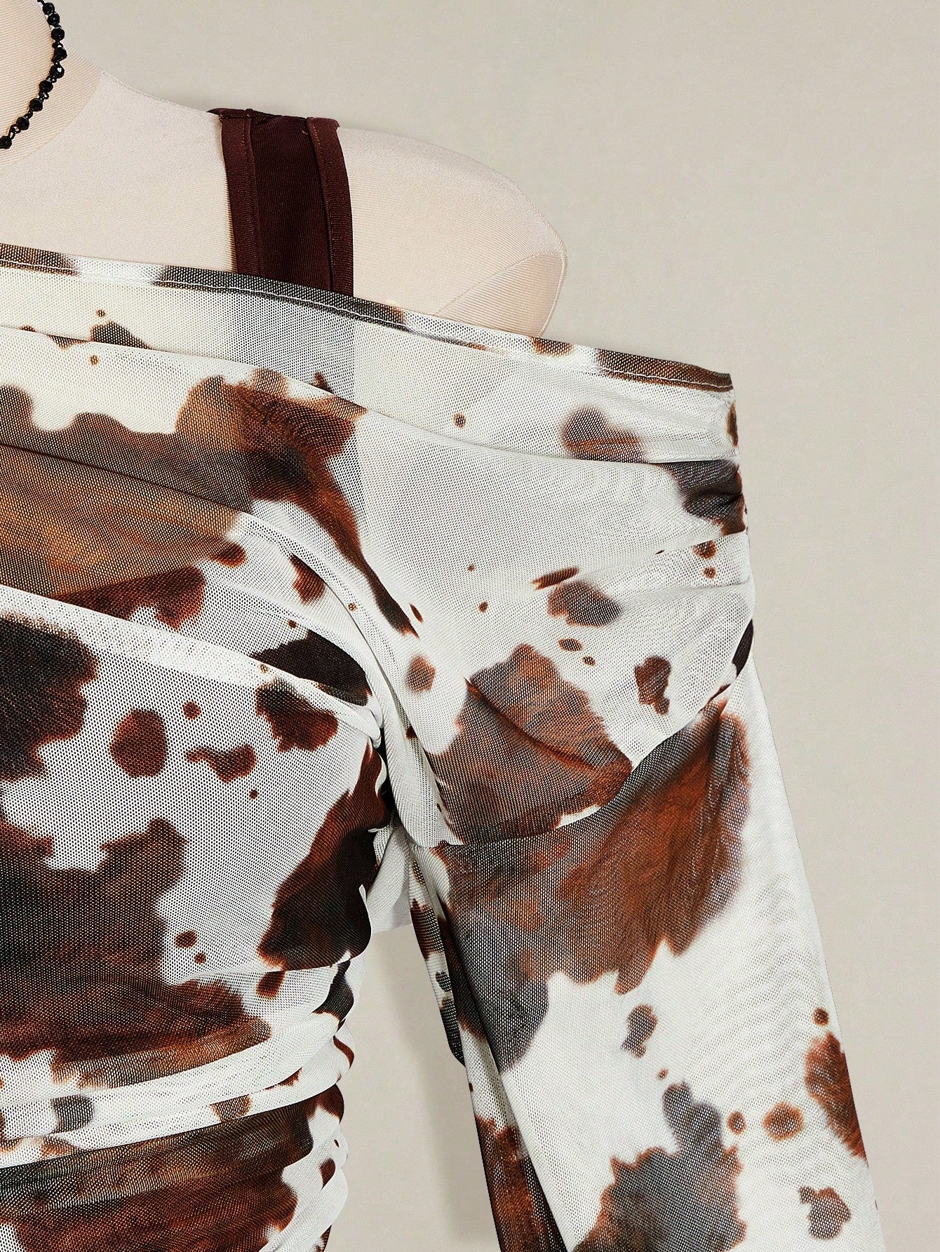 ICON Women's Plus Size Cow Print Print 2 In 1 Top Club Date Night Cocktail Rave Autumn Sexy Fall White