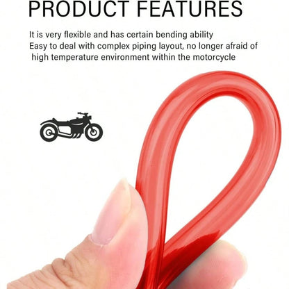 ID 5mmx OD 8mm Motorcycle Fuel Line Hose, Flexible Fuel Hose With Anti- Aging PVC Fuels Gas Transportation, Professional Gas Line Hoses Motorcycle Petrol System Red