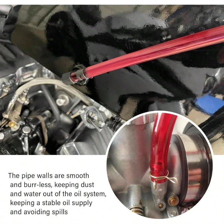 ID 5mmx OD 8mm Motorcycle Fuel Line Hose, Flexible Fuel Hose With Anti- Aging PVC Fuels Gas Transportation, Professional Gas Line Hoses Motorcycle Petrol System Red
