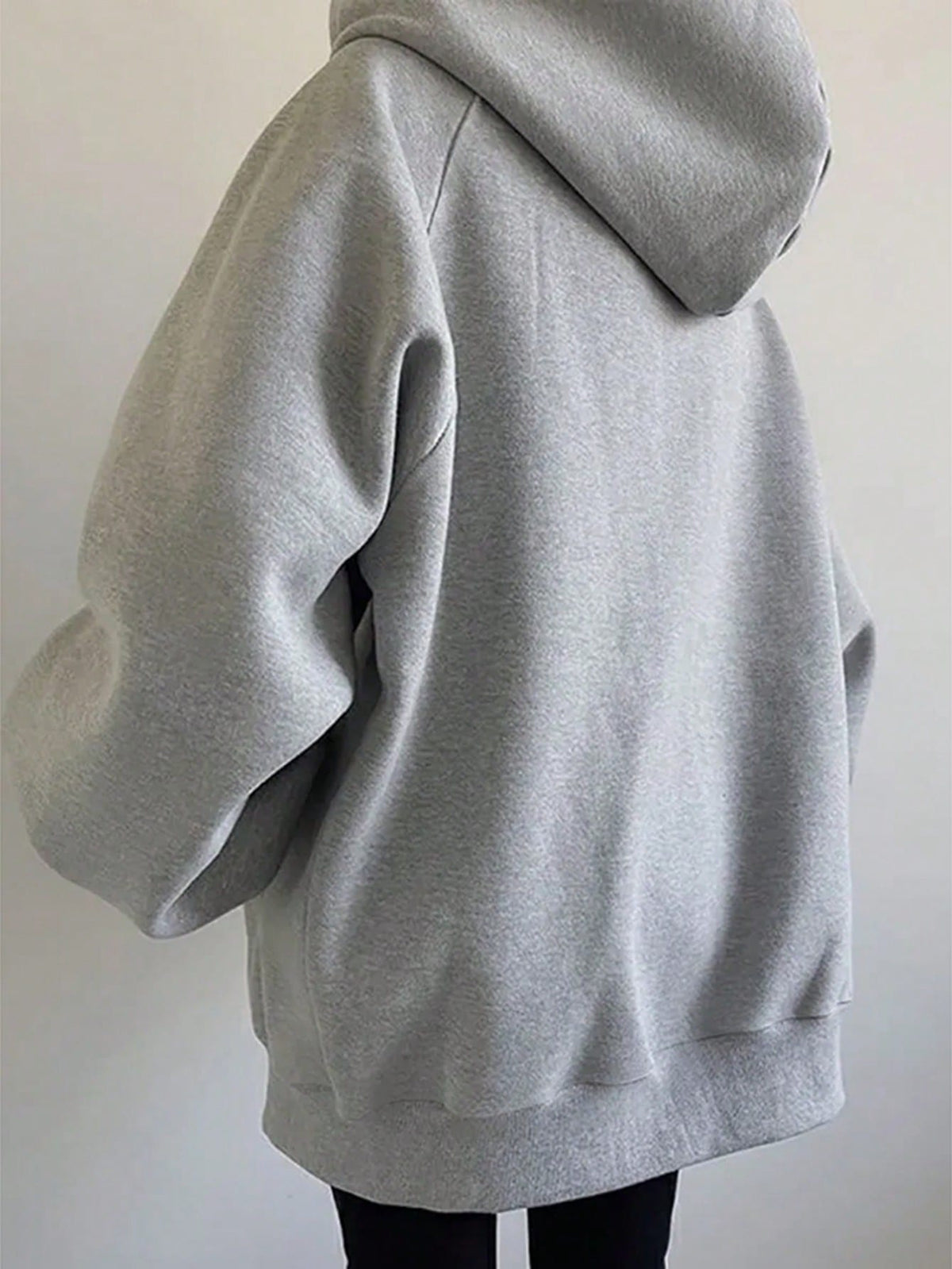 INAWLY Plus Size Women Loose Casual Hooded Zip-Up Cardigan Fall