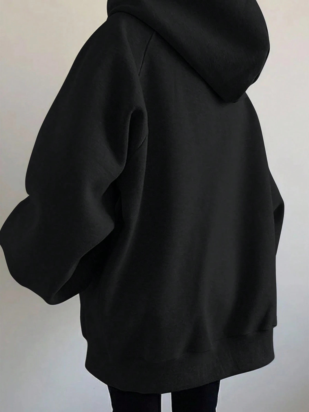 INAWLY Plus Size Women Loose Casual Hooded Zip-Up Cardigan Fall