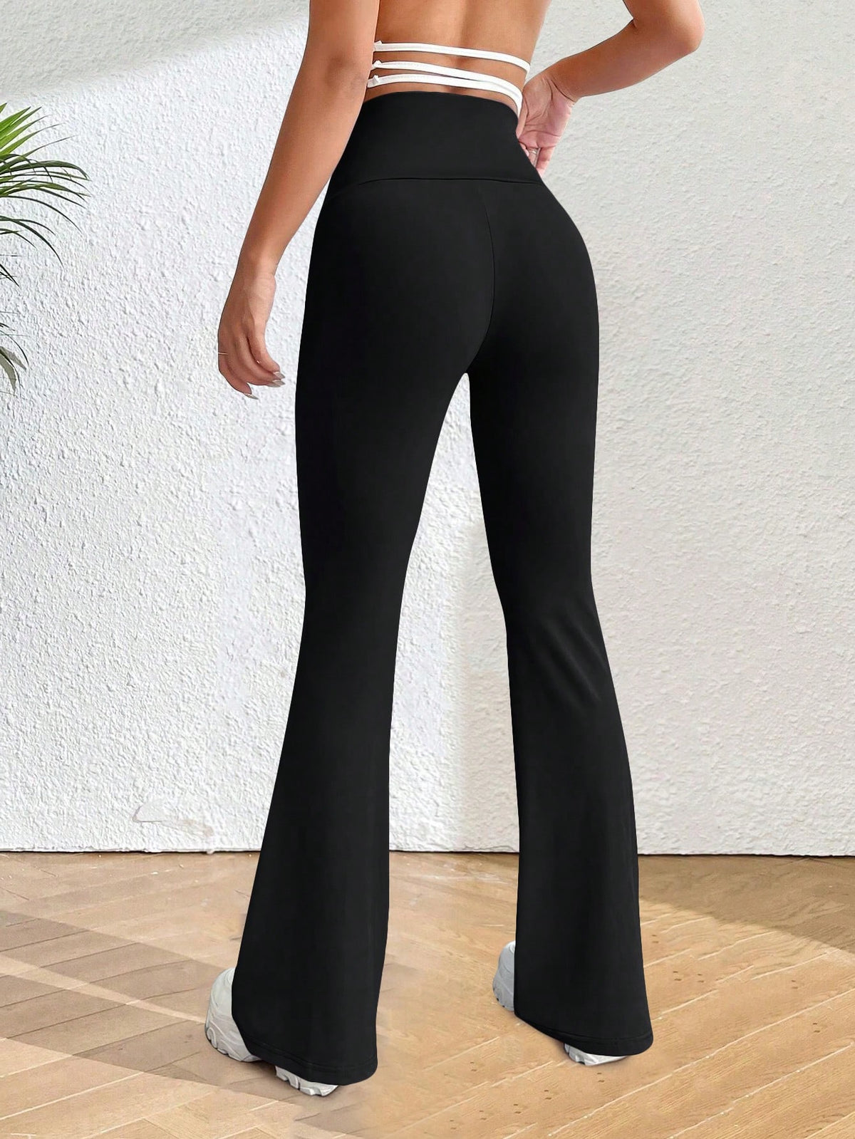 INAWLY Solva Women's Solid Color High Waist Simple Casual Long Pants Fall Cloth For Women
