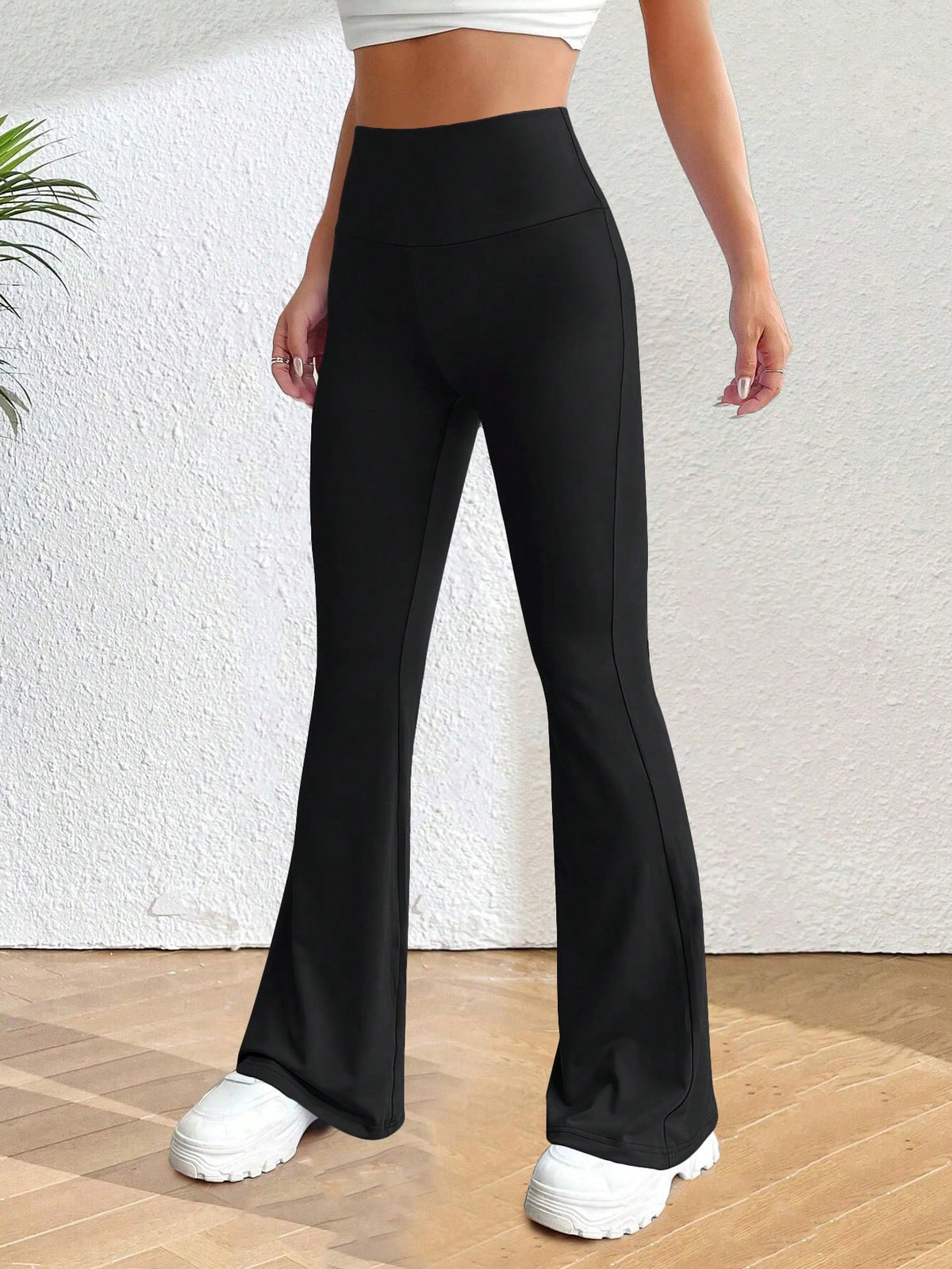 INAWLY Solva Women's Solid Color High Waist Simple Casual Long Pants Fall Cloth For Women