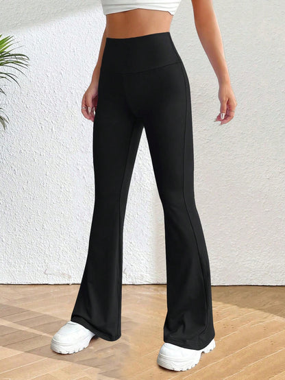 INAWLY Solva Women's Solid Color High Waist Simple Casual Long Pants Fall Cloth For Women