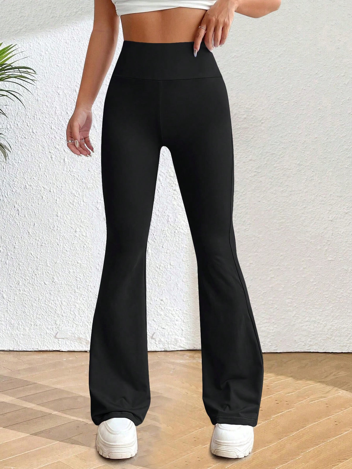 INAWLY Solva Women's Solid Color High Waist Simple Casual Long Pants Fall Cloth For Women
