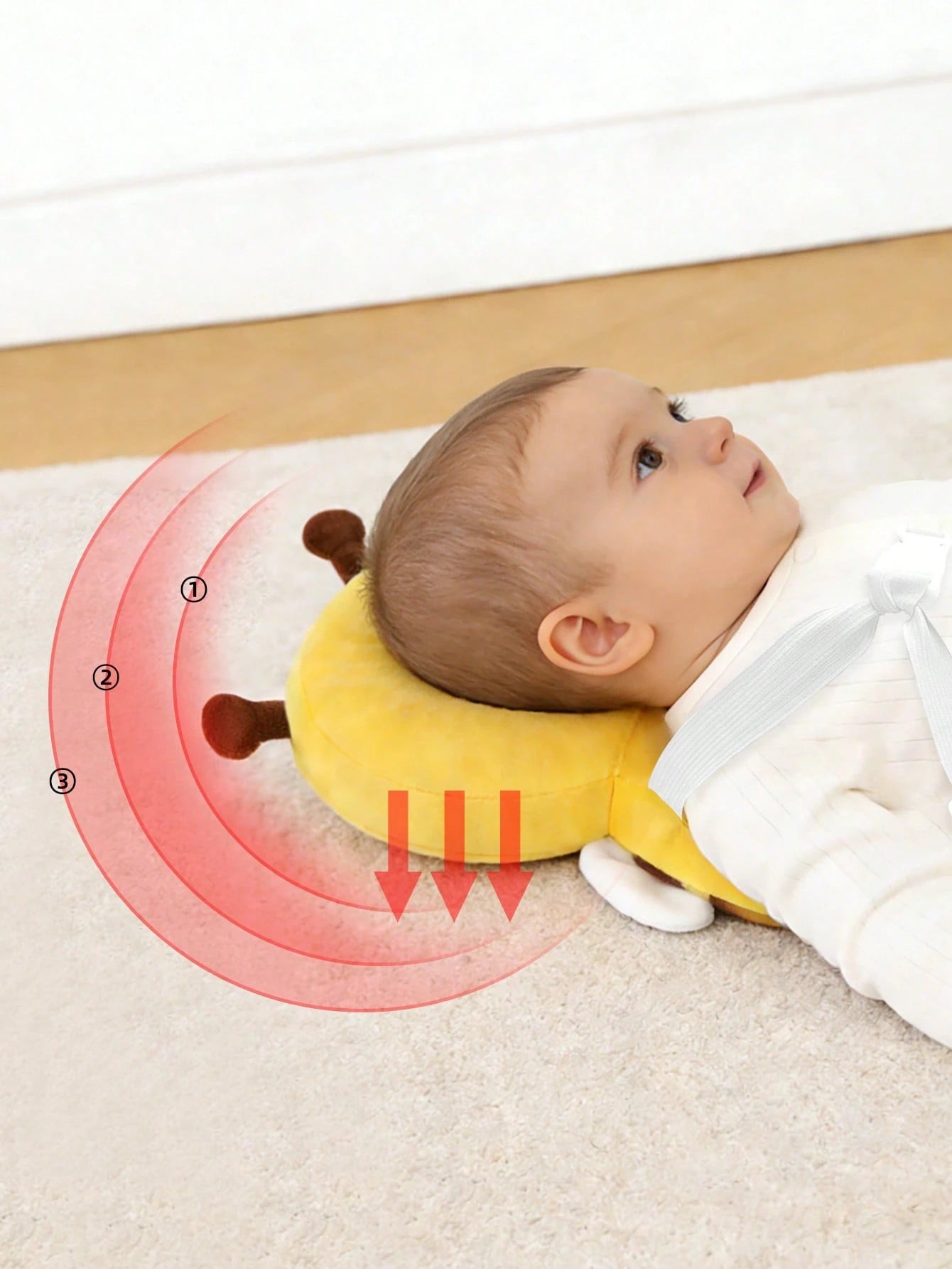 Infant Head Protection Pad Backpack, Suitable For Toddling And Crawling, Christmas Element Baby Walker Protection Pad, Adjustable Infant Head Protection Pad Backpack, Suitable For Crawling, Bee, Chris