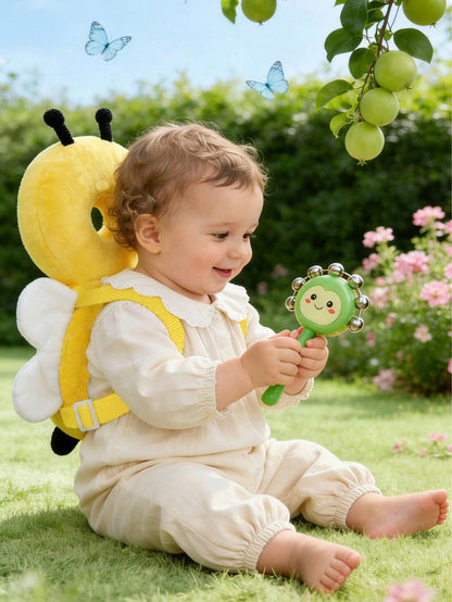 Infant Head Protection Pad Backpack, Suitable For Toddling And Crawling, Christmas Element Baby Walker Protection Pad, Adjustable Infant Head Protection Pad Backpack, Suitable For Crawling, Bee, Chris