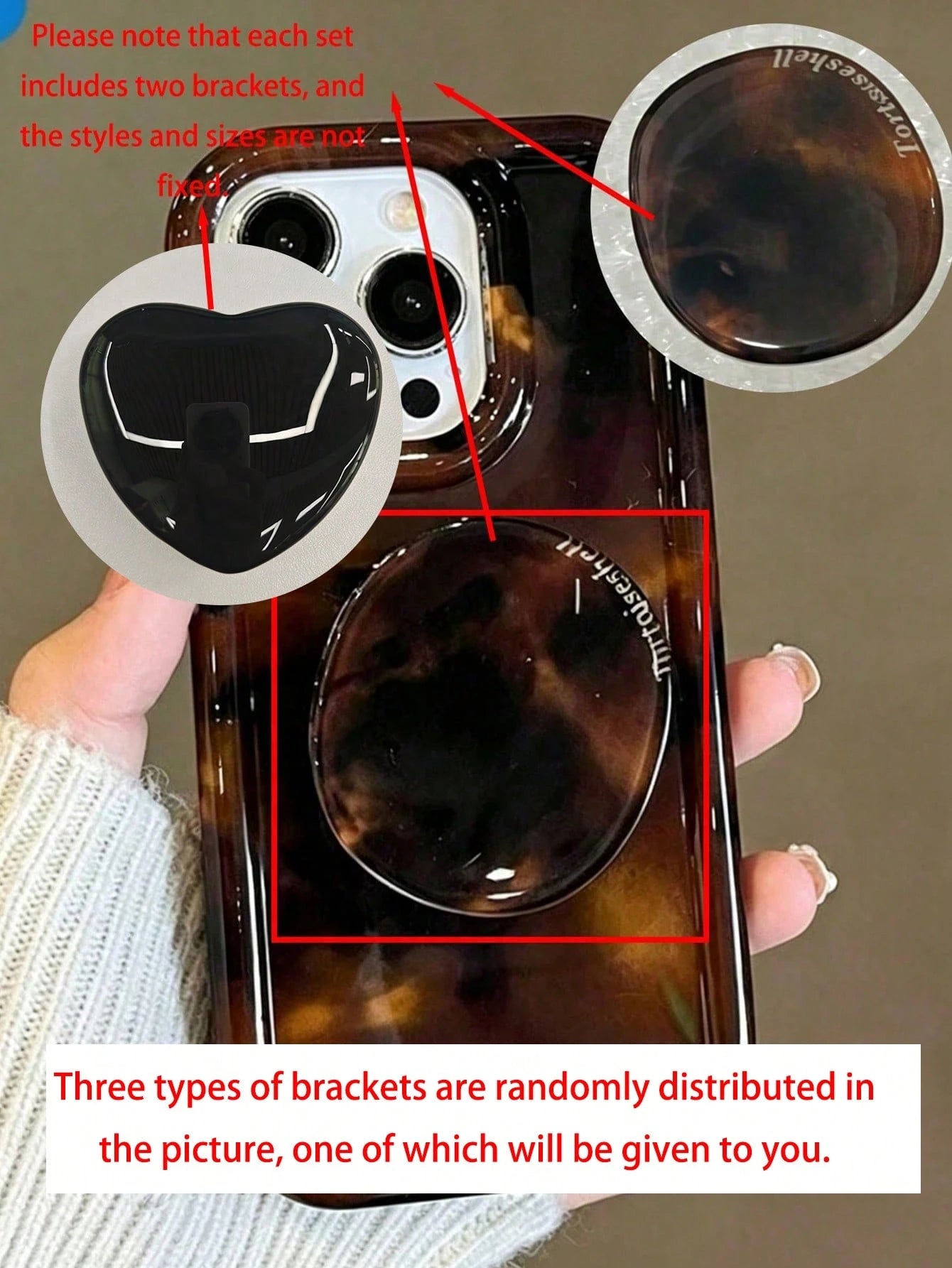 Ins Style Premium Amber Phone Case With Stand, Compatible With IPhone 15 Pro Max/14 Pro/13/12 Pro/11, Autumn/Winter Creative Influencer Women's Apple 14 Protective Shell