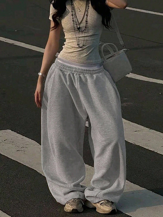 IslaSuriya Women's Loose Elastic Waist Casual Street Sweatpants