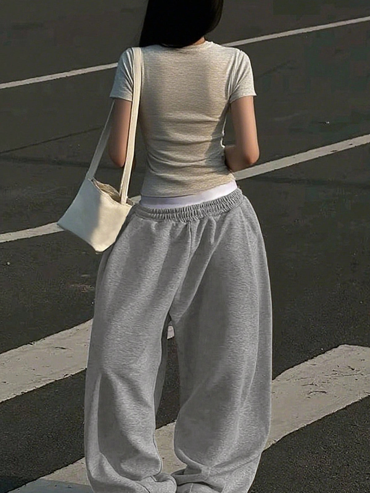 IslaSuriya Women's Loose Elastic Waist Casual Street Sweatpants