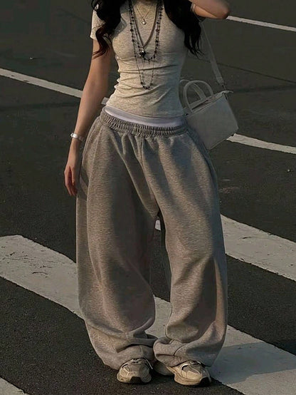 IslaSuriya Women's Loose Elastic Waist Casual Street Sweatpants