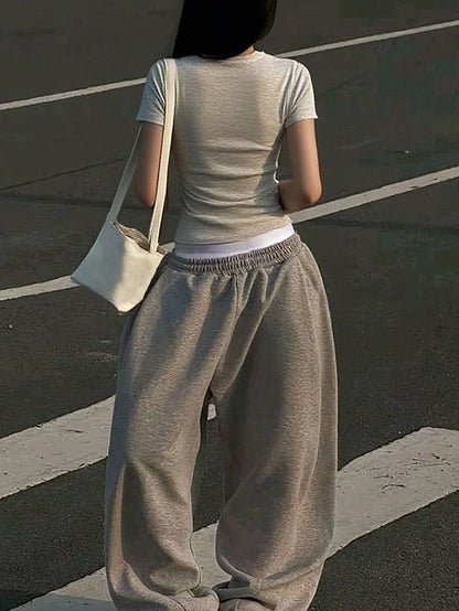 IslaSuriya Women's Loose Elastic Waist Casual Street Sweatpants
