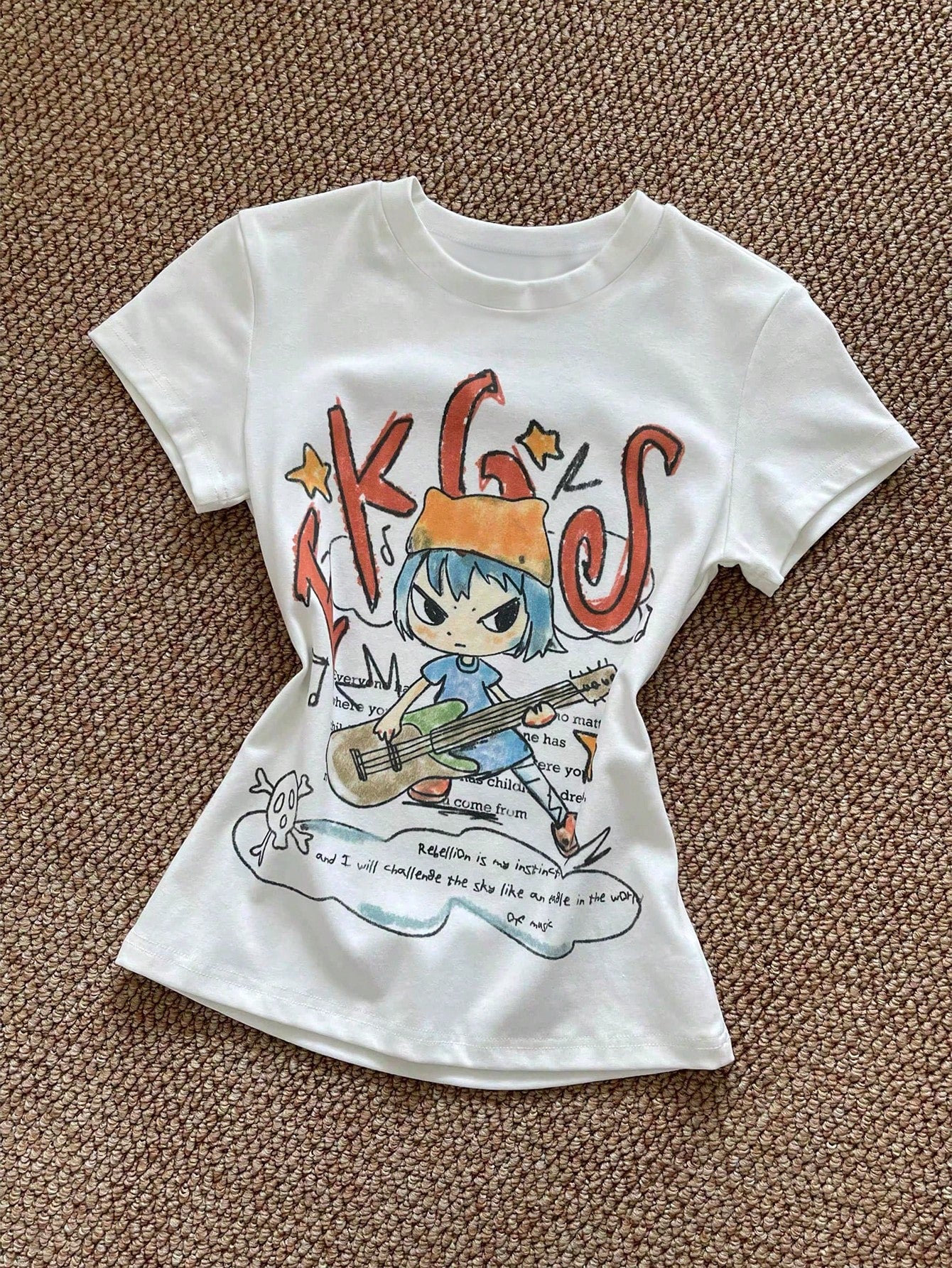 IslaSuriya Women's Summer Casual Cartoon Print T-Shirt