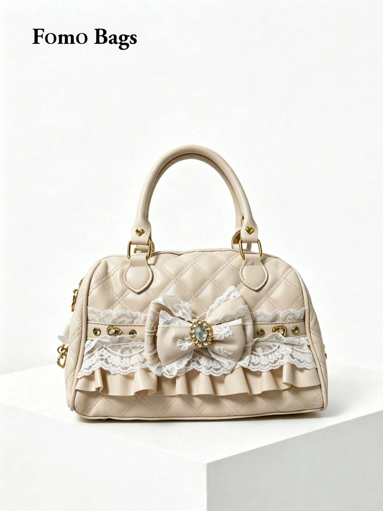 Japanese Niche Design Sweet Lolita Tote Bag, Cute Girl Elegant Commuter Daily Shopping Handbag With Bow And Lace, Crossbody Shoulder Bag