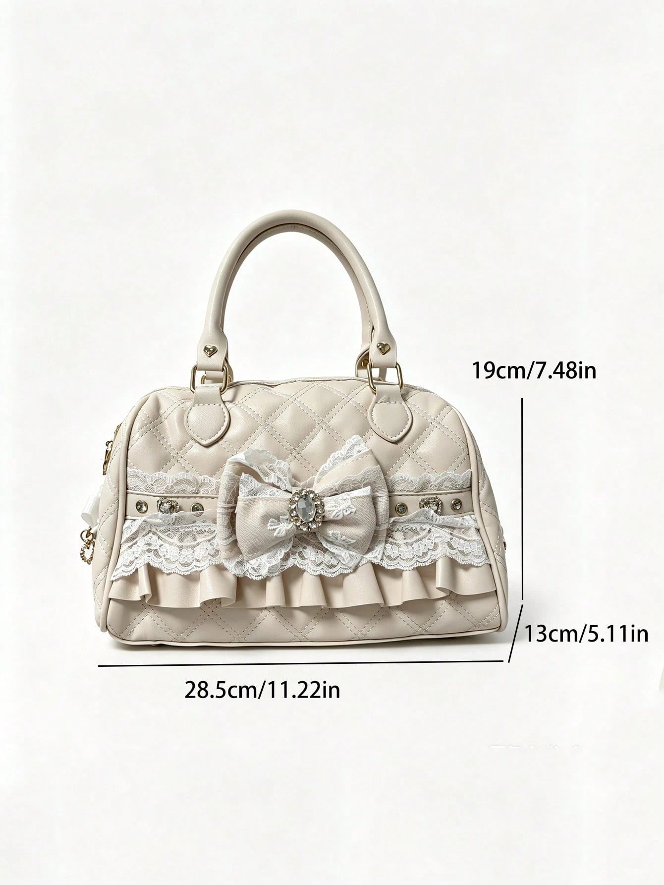 Japanese Niche Design Sweet Lolita Tote Bag, Cute Girl Elegant Commuter Daily Shopping Handbag With Bow And Lace, Crossbody Shoulder Bag