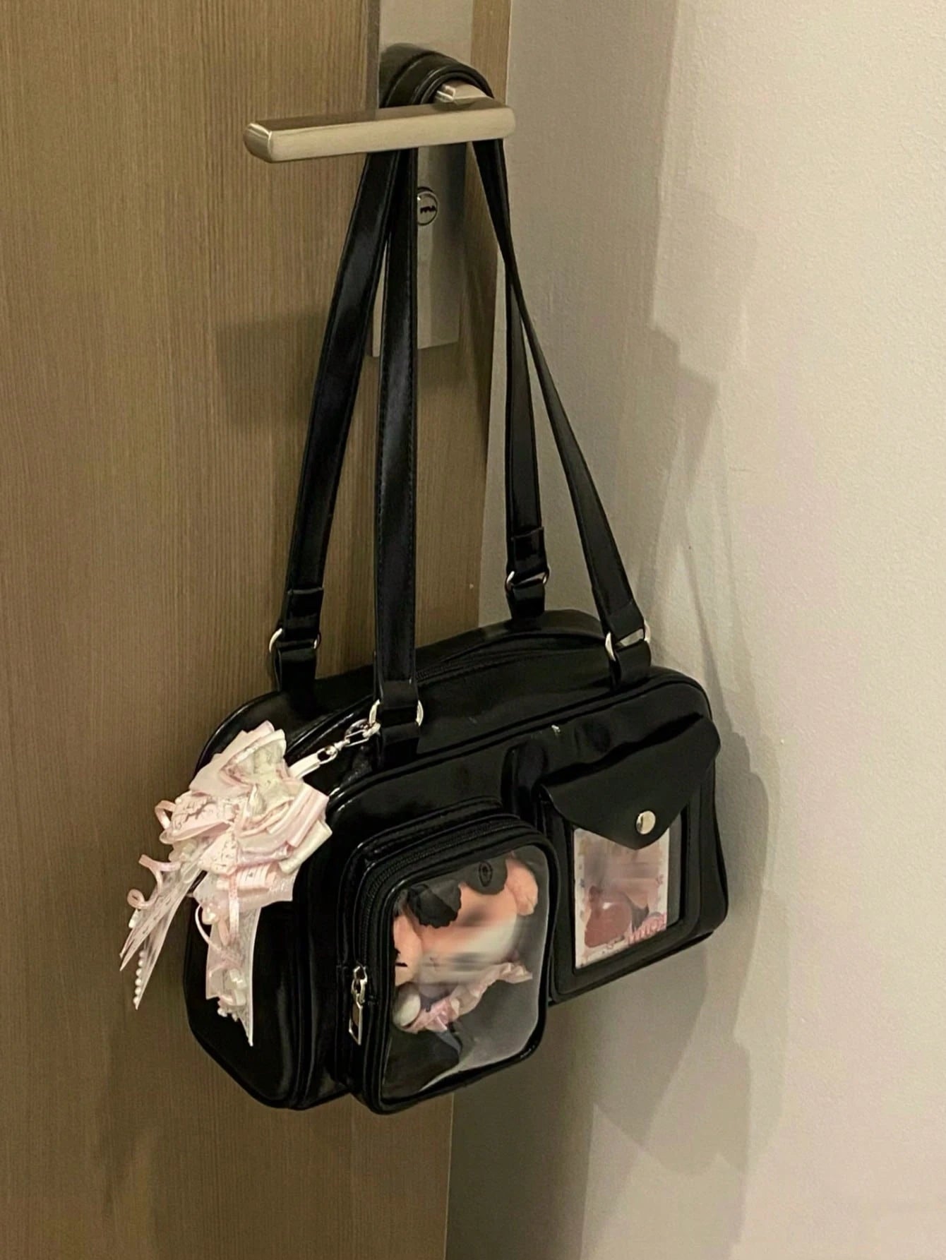 Japanese Style Fashion Minimalist School Girl JK Transparent Badge Shoulder Bag, Suitable For Daily, Commuting, Party, Anime Convention, Gift, Crossbody, Bags Ladies Elegant, Bags Ladies Elegant