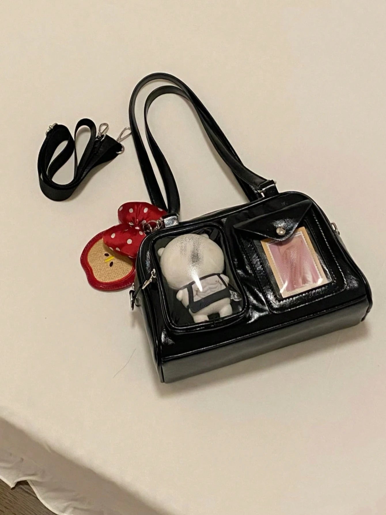 Japanese Style Fashion Minimalist School Girl JK Transparent Badge Shoulder Bag, Suitable For Daily, Commuting, Party, Anime Convention, Gift, Crossbody, Bags Ladies Elegant, Bags Ladies Elegant