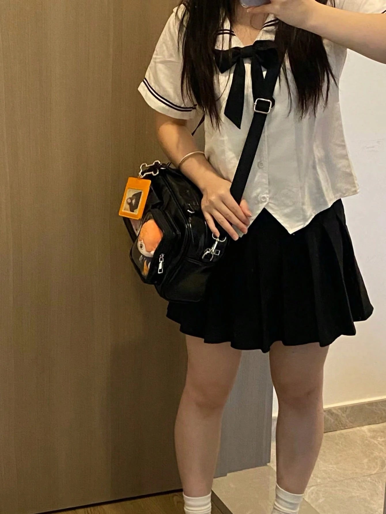 Japanese Style Fashion Minimalist School Girl JK Transparent Badge Shoulder Bag, Suitable For Daily, Commuting, Party, Anime Convention, Gift, Crossbody, Bags Ladies Elegant, Bags Ladies Elegant