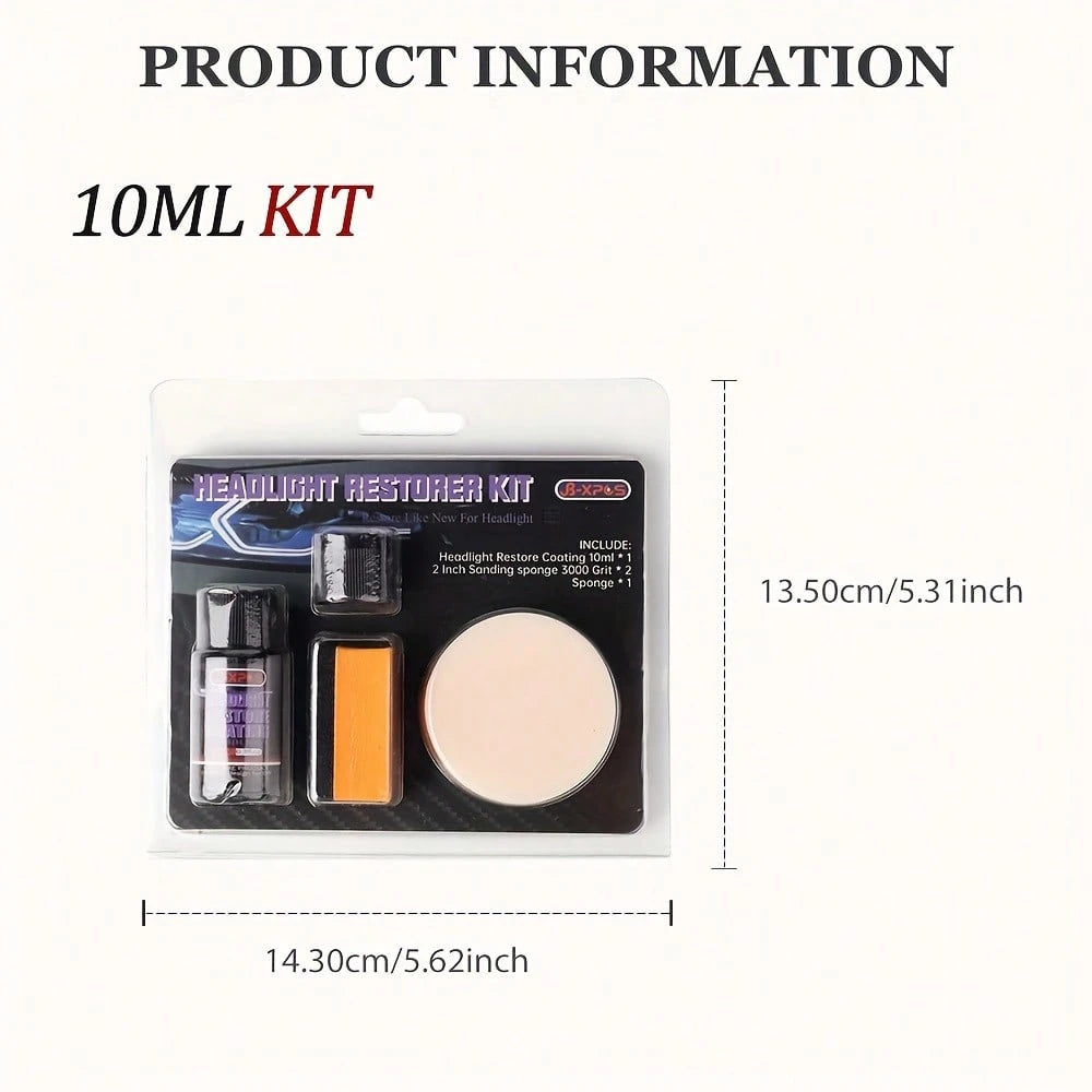 JB-XPCS Car Headlight Repair Kit- Easy-To-Use Maintenance Kit For Oxidized, Yellowed, And Foggy Headlights, Lens Polishing Grinding Material- Effective In Enhancing Headlight Brightness, Headlight R