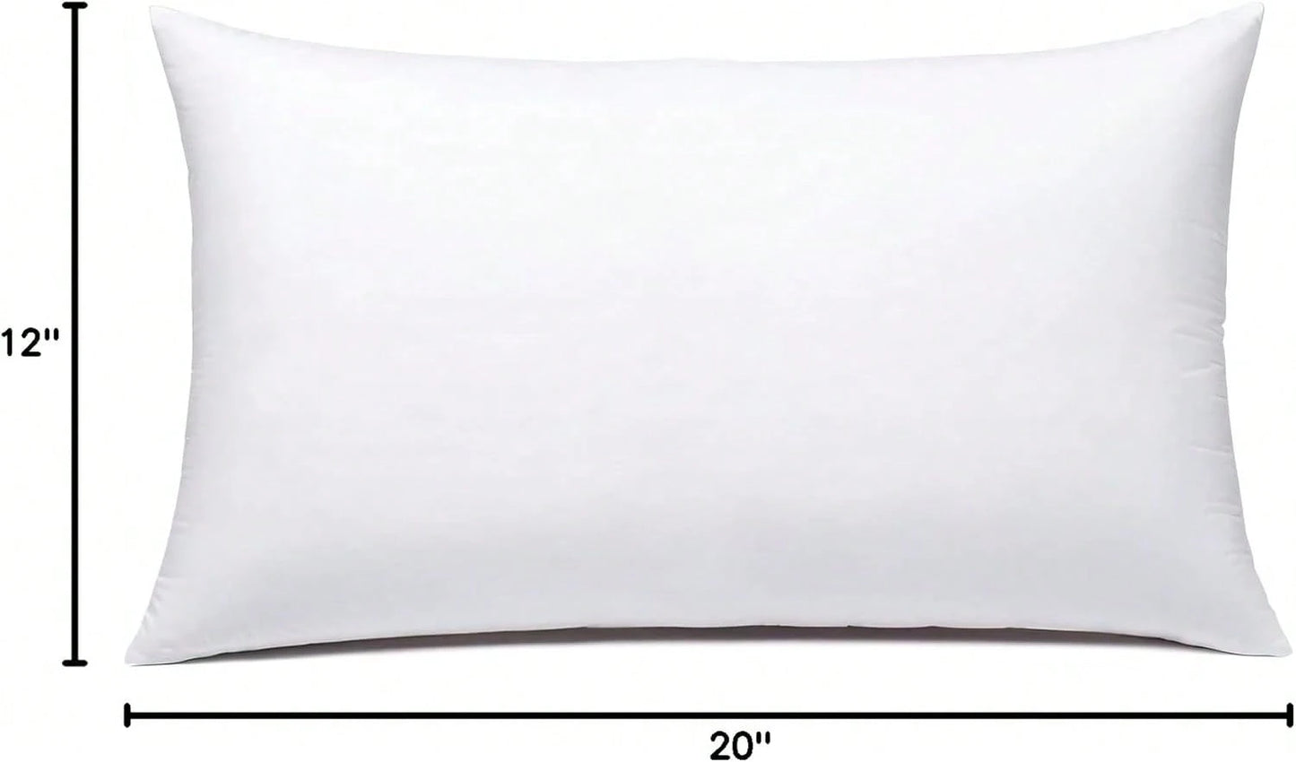 JIEITIVE Throw Pillow Inserts Hypoallergenic Premium Pillow Stuffer Rectangle Lumbar Pillow For Decorative Pillow Covers Cushion Set Of 1-12 X 20