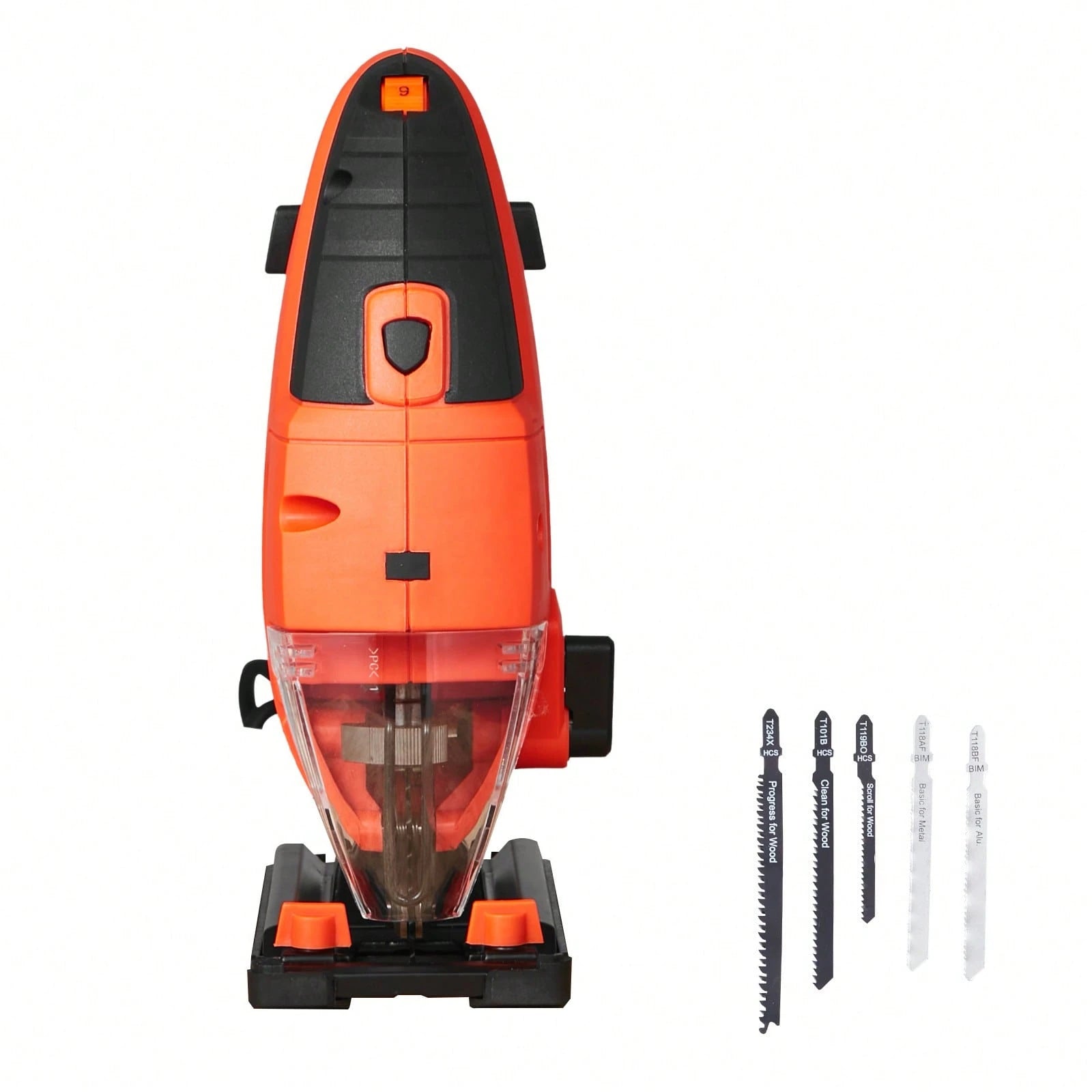 Jig Saw, 6.5 Amp, 3000 SPM Blade Speed, Electric Jigsaw With 6 Pcs Blades, LED Light, 6 Variable Speed, 0- 45° Bevel Cuts, 4 Orbital Settings For Straight/Circle Cutting, For Wood And Metal