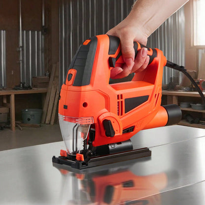 Jig Saw, 6.5 Amp, 3000 SPM Blade Speed, Electric Jigsaw With 6 Pcs Blades, LED Light, 6 Variable Speed, 0- 45° Bevel Cuts, 4 Orbital Settings For Straight/Circle Cutting, For Wood And Metal