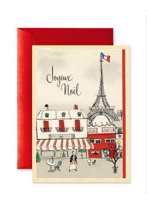 Joyeux Noel Eiffel Tower Christmas Blank A7 Greeting Card - Ben's Garden