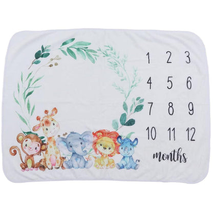 Jungle Fun- Milestone Blanket Quilt with 6 Milestone Cards and Markers