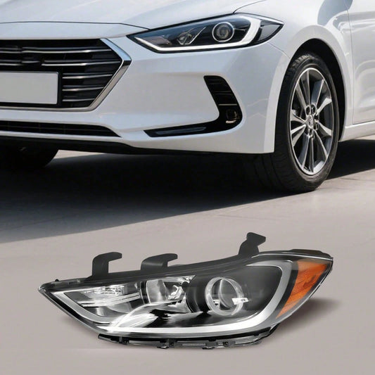kangten Halogen Headlight Assembly Front Left Headlight Direct Replacement For 2017-2018 Elantra Sedan, Left Driver Side Headlamp