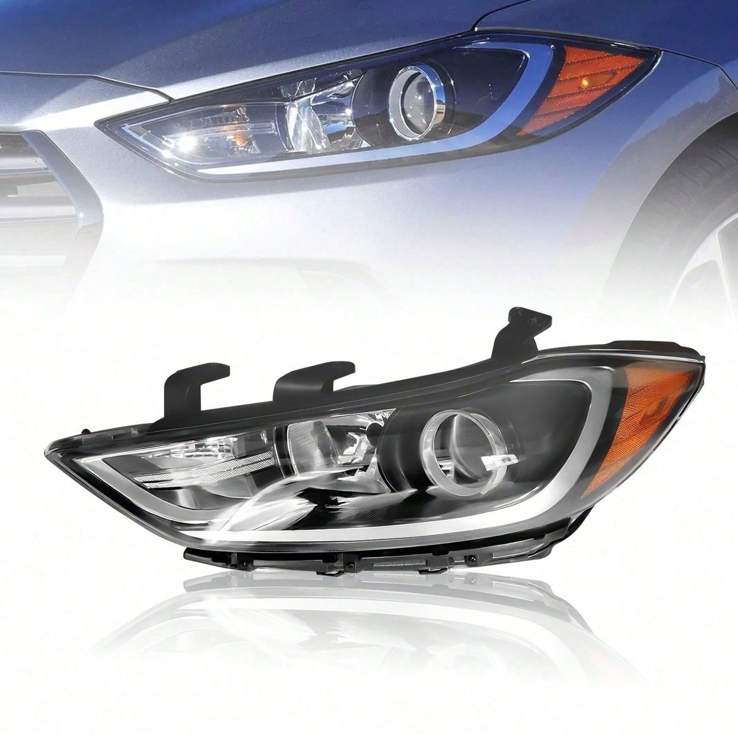kangten Halogen Headlight Assembly Front Left Headlight Direct Replacement For 2017-2018 Elantra Sedan, Left Driver Side Headlamp