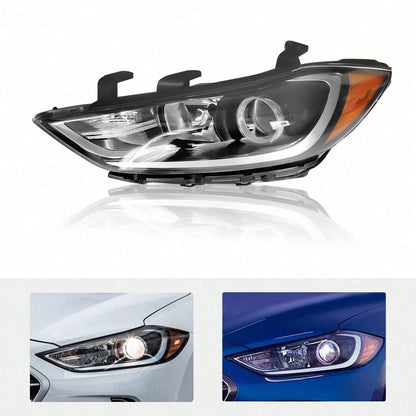 kangten Halogen Headlight Assembly Front Left Headlight Direct Replacement For 2017-2018 Elantra Sedan, Left Driver Side Headlamp