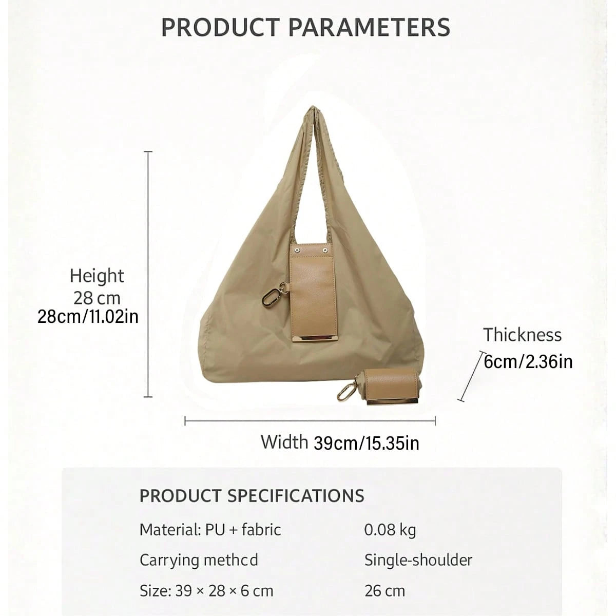 Keychain Tote Bag, Foldable & Reusable Mini Bags With Key Ring,Waterproof Expandable Handbag For Daily
