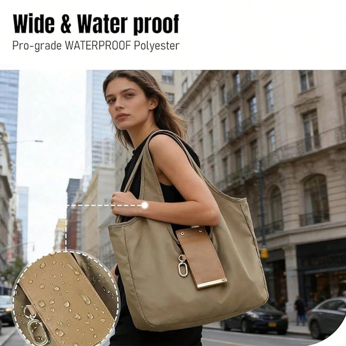 Keychain Tote Bag, Foldable & Reusable Mini Bags With Key Ring,Waterproof Expandable Handbag For Daily