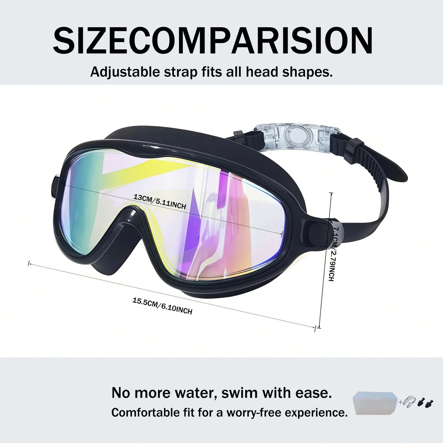 Kids Swim Goggles 2 Pack, Wide View Anti Fog&UV Swimming Goggles For Audlt, No Leaking Swim Glasses For Kids, Back To School
