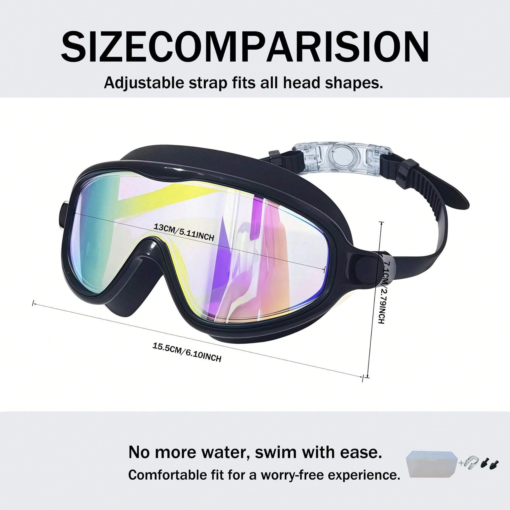 Kids Swim Goggles 2 Pack, Wide View Anti Fog&UV Swimming Goggles For Audlt, No Leaking Swim Glasses For Kids, Back To School