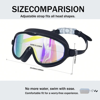 Kids Swim Goggles 2 Pack, Wide View Anti Fog&UV Swimming Goggles For Audlt, No Leaking Swim Glasses For Kids, Back To School
