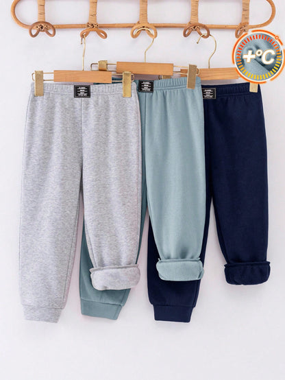 Kids Young Boy 2pcs Get 1 Casual Back-To-School Winter Style Comfortable Fashion Practical Versatile Autumn Pants With And Pocket Decor,Daily Wear