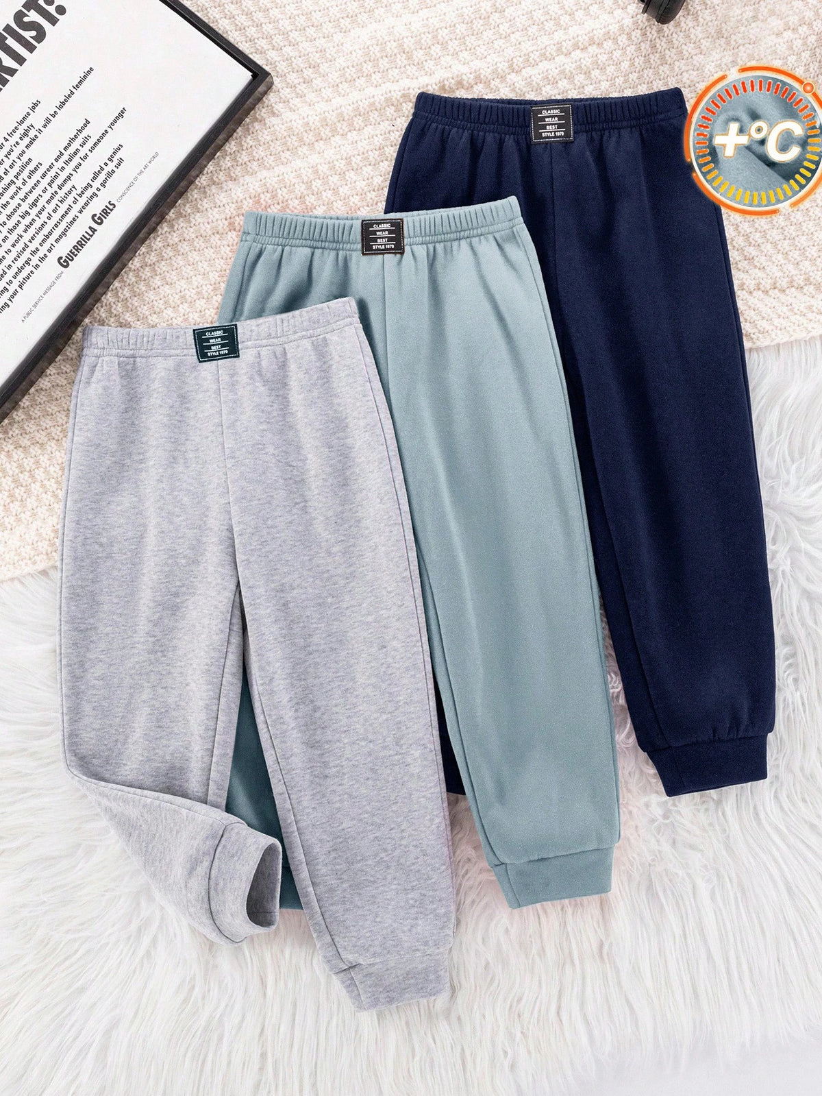 Kids Young Boy 2pcs Get 1 Casual Back-To-School Winter Style Comfortable Fashion Practical Versatile Autumn Pants With And Pocket Decor,Daily Wear