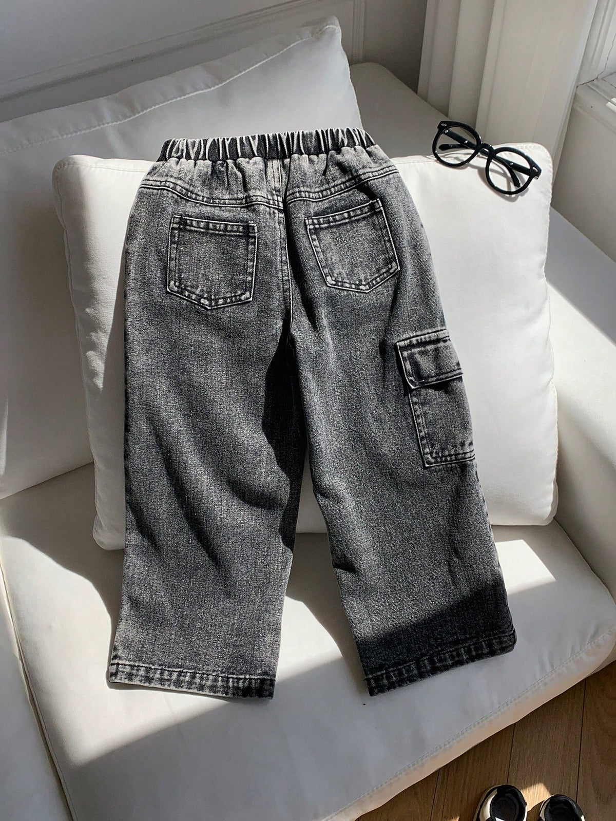 Kids Young Boy Casual Loose Comfortable Versatile Denim Jeans, Suitable For Street Style, Daily Wear, Vacation, Easy Comfort, Layers For Kids Spring Summer Autumn Winter