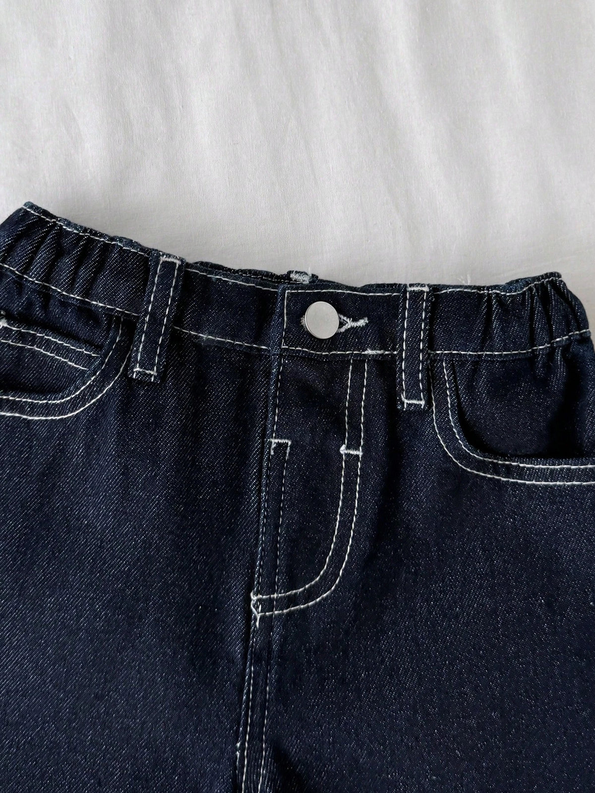 Kids Young Boys' New Casual Basic Dark Blue Loose Fit Denim Baggy Jeans,Fall/Winter,For Boys Back To School Clothes,New Year Outfits,Halloween Outfits