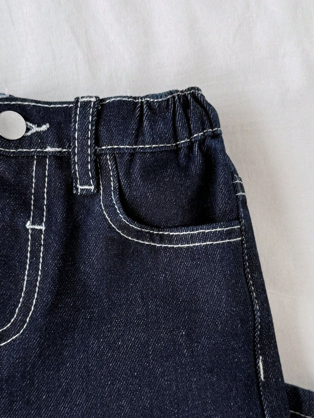 Kids Young Boys' New Casual Basic Dark Blue Loose Fit Denim Baggy Jeans,Fall/Winter,For Boys Back To School Clothes,New Year Outfits,Halloween Outfits