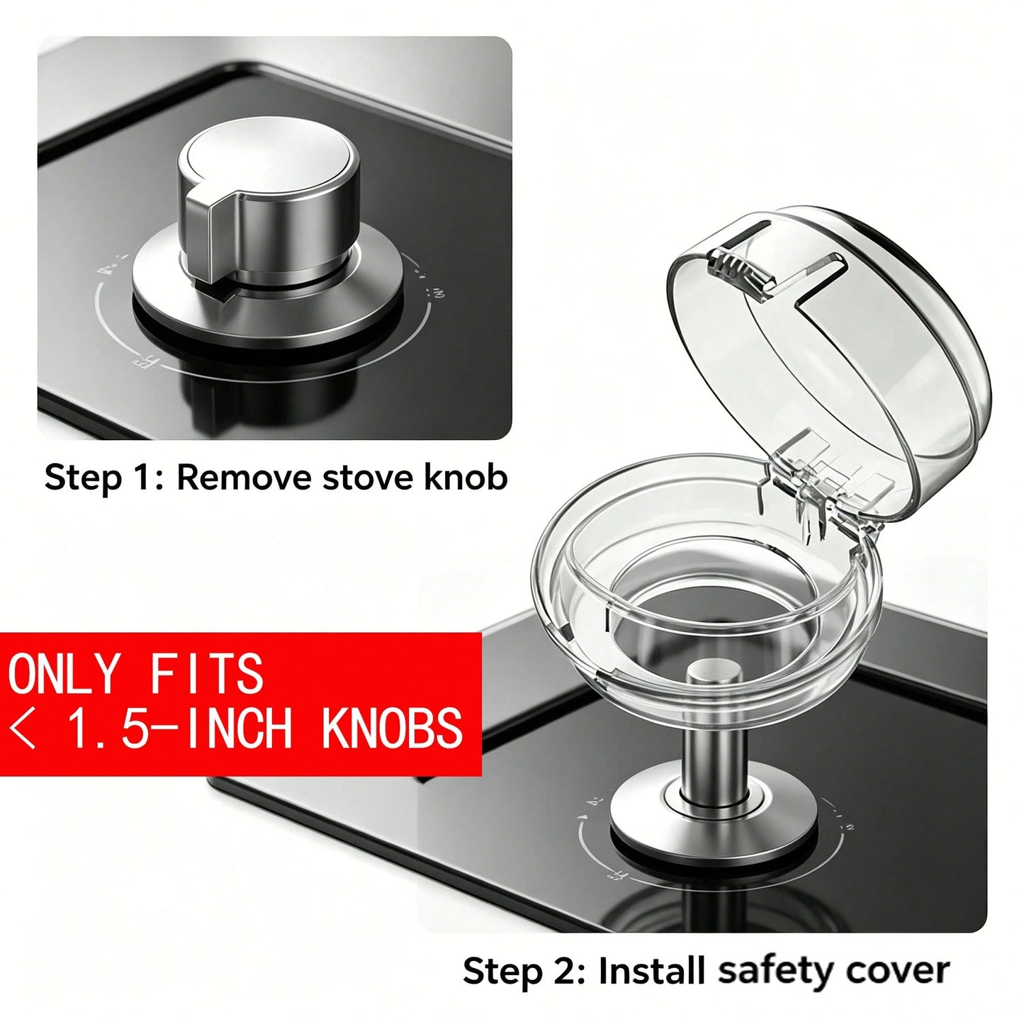 Kitchen Stove Knob Covers, Clear Proof Gas Stove Knob Covers, Protection For Proofing With Adhesive