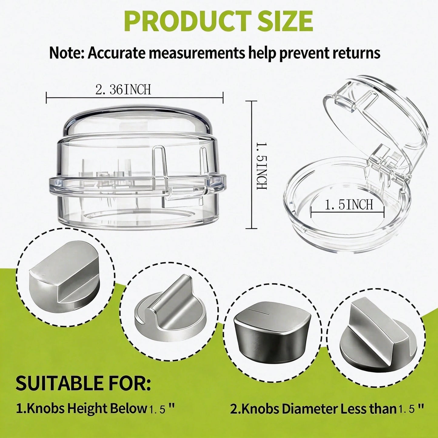 Kitchen Stove Knob Covers, Clear Proof Gas Stove Knob Covers, Protection For Proofing With Adhesive