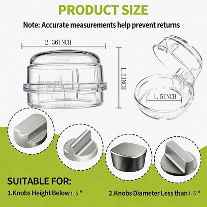 Kitchen Stove Knob Covers, Clear Proof Gas Stove Knob Covers, Protection For Proofing With Adhesive