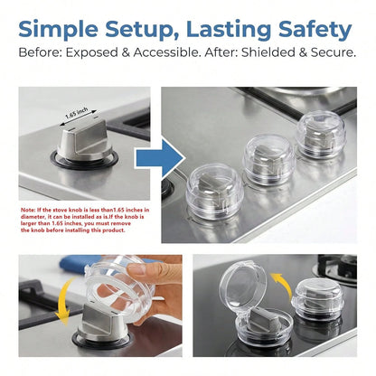 Kitchen Stove Knob Covers, Clear Proof Gas Stove Knob Covers, Protection For Proofing With Adhesive